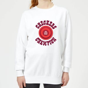 Checkers Champion Red Checker Women's Sweatshirt - White