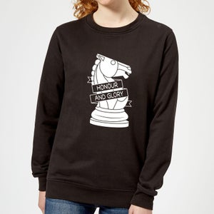 Knight Chess Piece Women's Sweatshirt - Black