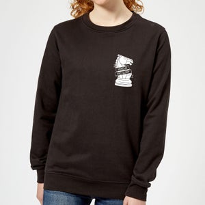 Honour And Glory Pocket Print Women's Sweatshirt - Black