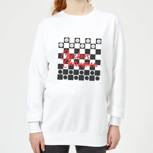 Checkers Board Champion Women's Sweatshirt - White