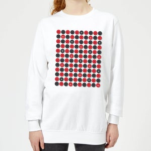 Checkers Pattern Women's Sweatshirt - White