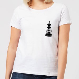 King Chess Piece Check Mate Pocket Print Women's T-Shirt - White