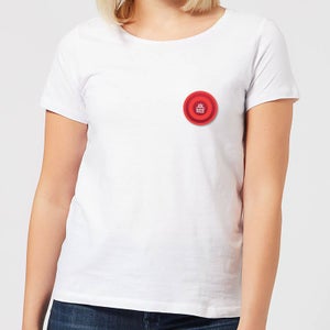 Red Checker Pocket Print Women's T-Shirt - White