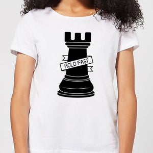 Rook Chess Piece Hold Fast Women's T-Shirt - White