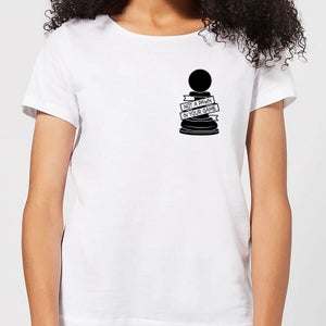 Pawn Chess Piece Pocket Print Women's T-Shirt - White