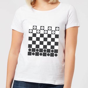 Playing Checkers Board Women's T-Shirt - White