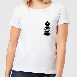 Bishop Chess Piece Faithful Pocket Print Women's T-Shirt - White