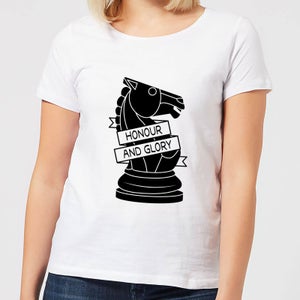 Knight Chess Piece Honour And Glory Women's T-Shirt - White