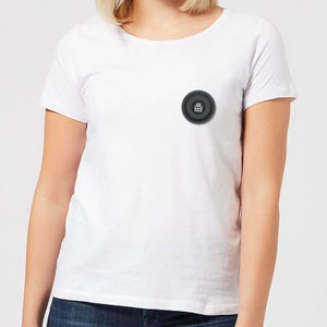 Black Checker Pocket Print Women's T-Shirt - White