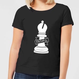 Bishop Chess Piece Faithful Women's T-Shirt - Black