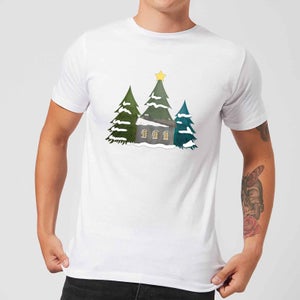 Cabin And Trees Men's T-Shirt - White