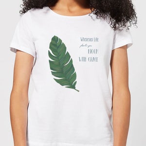 Wherever Life Plants You Bloom With Grace Women's T-Shirt - White