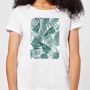 Leaf Pattern Women's T-Shirt - White