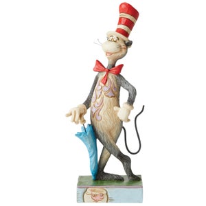 Statuetta de Il gatto col cappello e ombrello, di Jim Shore, Dr Seuss
