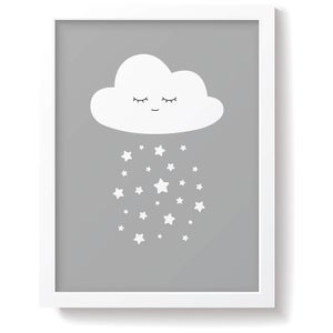 Snüz Cloud Nursery Print - Grey