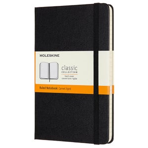 Moleskine Classic Ruled Hardcover Medium Notebook - Black