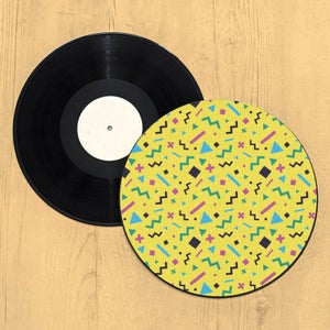 90's Colourful Shape Pattern Record Player Slip Mat