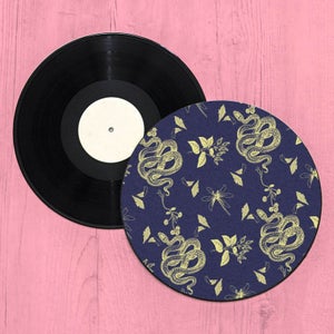 Snake And Flowers Repeat Pattern Record Player Slip Mat