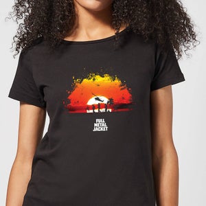 Full Metal Jacket Sunset Distressed Women's T-Shirt - Black