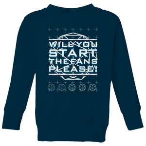 Crystal Maze Will You Start The Fans Please! Kids' Sweatshirt - Navy