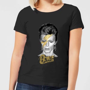 David Bowie Aladdin Sane On Black Women's T-Shirt - Black