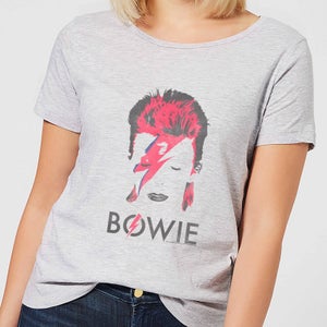 David Bowie Aladdin Sane Distressed Women's T-Shirt - Grey