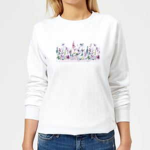 Flower Meadow Women's Sweatshirt - White