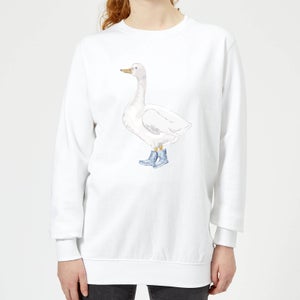 A Goose In Wellies Women's Sweatshirt - White