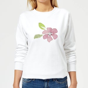 Pink Flower 2 Women's Sweatshirt - White