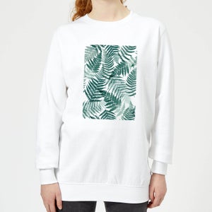 Leaf Pattern Women's Sweatshirt - White