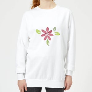 Pink Flower 1 Women's Sweatshirt - White