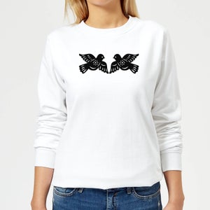 Silhouette Love Birds Women's Sweatshirt - White