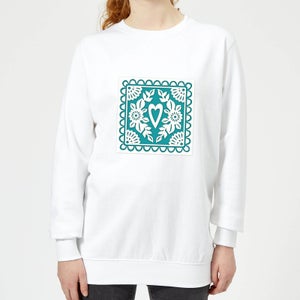 Cut Heart Pattern Heart Women's Sweatshirt - White