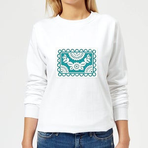 Cut Heart Pattern Flower Women's Sweatshirt - White