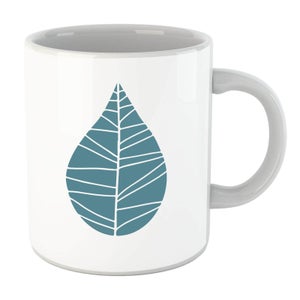 Plain Turquoise Leaf Mug