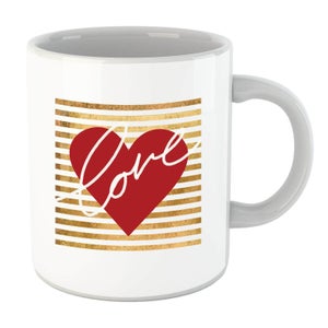 Heart Love Scribble Striped Background Mug