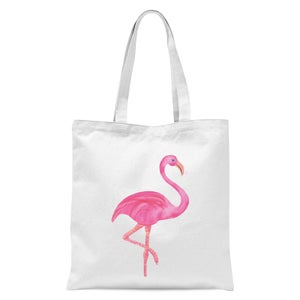 Pink Flamingo Tote Bag - White