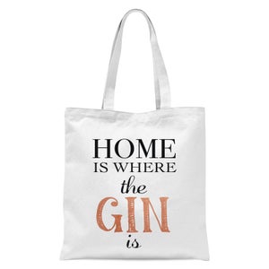 Home Is Where The Gin Is Tote Bag - White