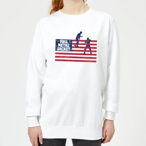 Full Metal Jacket American Stripes Women's Sweatshirt - White