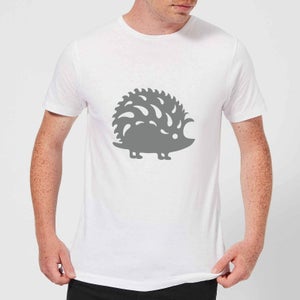 Candlelight Folk Silhouette Hedge Hog Cutout Men's T-Shirt - White