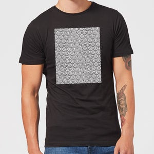Candlelight Lace Fabric Pattern Men's T-Shirt - Black