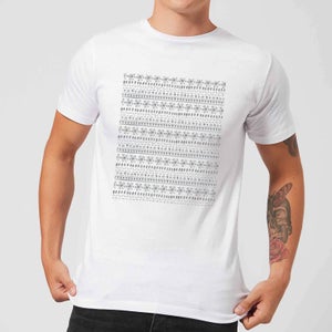 Candlelight Winter Pattern Men's T-Shirt - White