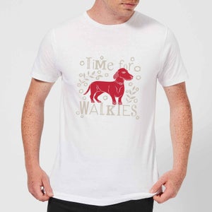 Candlelight Time For Walkies Cutout Sausage Dog Men's T-Shirt - White