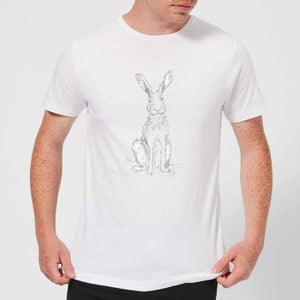 Candlelight Hare Sketch Men's T-Shirt - White
