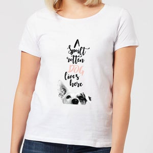 Candlelight A Spoilt Rotten Dog Lives Here Jack Russell Women's T-Shirt - White