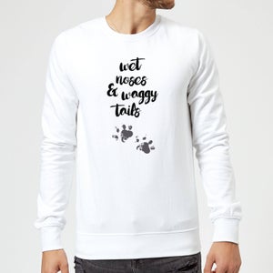 Candlelight Wet Noses And Waggy Tails Paw Prints Sweatshirt - White