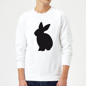 Candlelight Bunny Rabbit Silhouette Sweatshirt - White