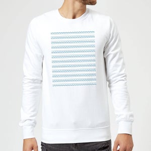 Candlelight Simple Wave Pattern Sweatshirt - White