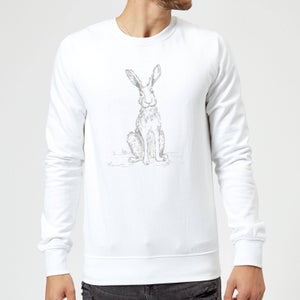 Candlelight Hare Sketch Sweatshirt - White