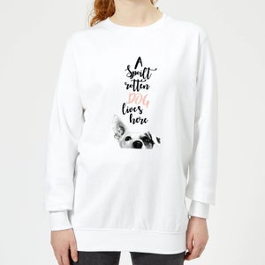 Candlelight A Spoilt Rotten Dog Lives Here Jack Russell Women's Sweatshirt - White
